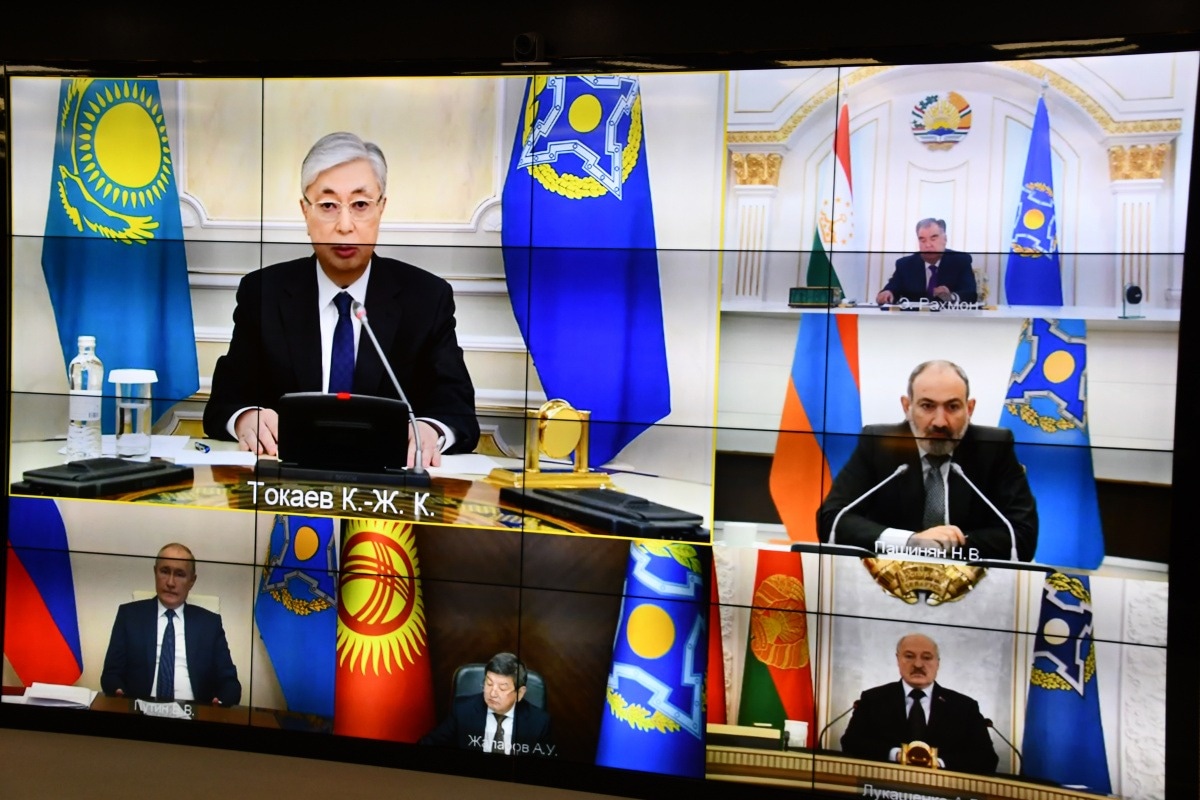 Réunion extraordinaire de l'OTSC, à l'initiative russe, au cours de la crise politique kazakhe de 2022 - 10 janvier 2022 - Organisation du Traité se Sécurité Collective